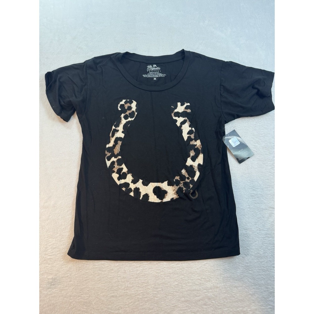 Women's Majestic Threads Jonathan Taylor Black Indianapolis Colts Leopard Medium